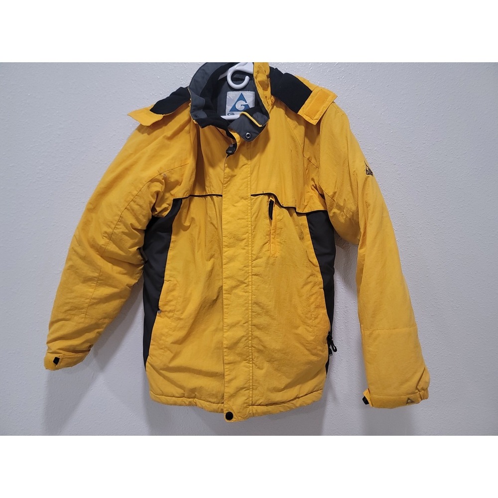 Gerry large Snow Jacket yellow and black with hood. heavy Large insulted